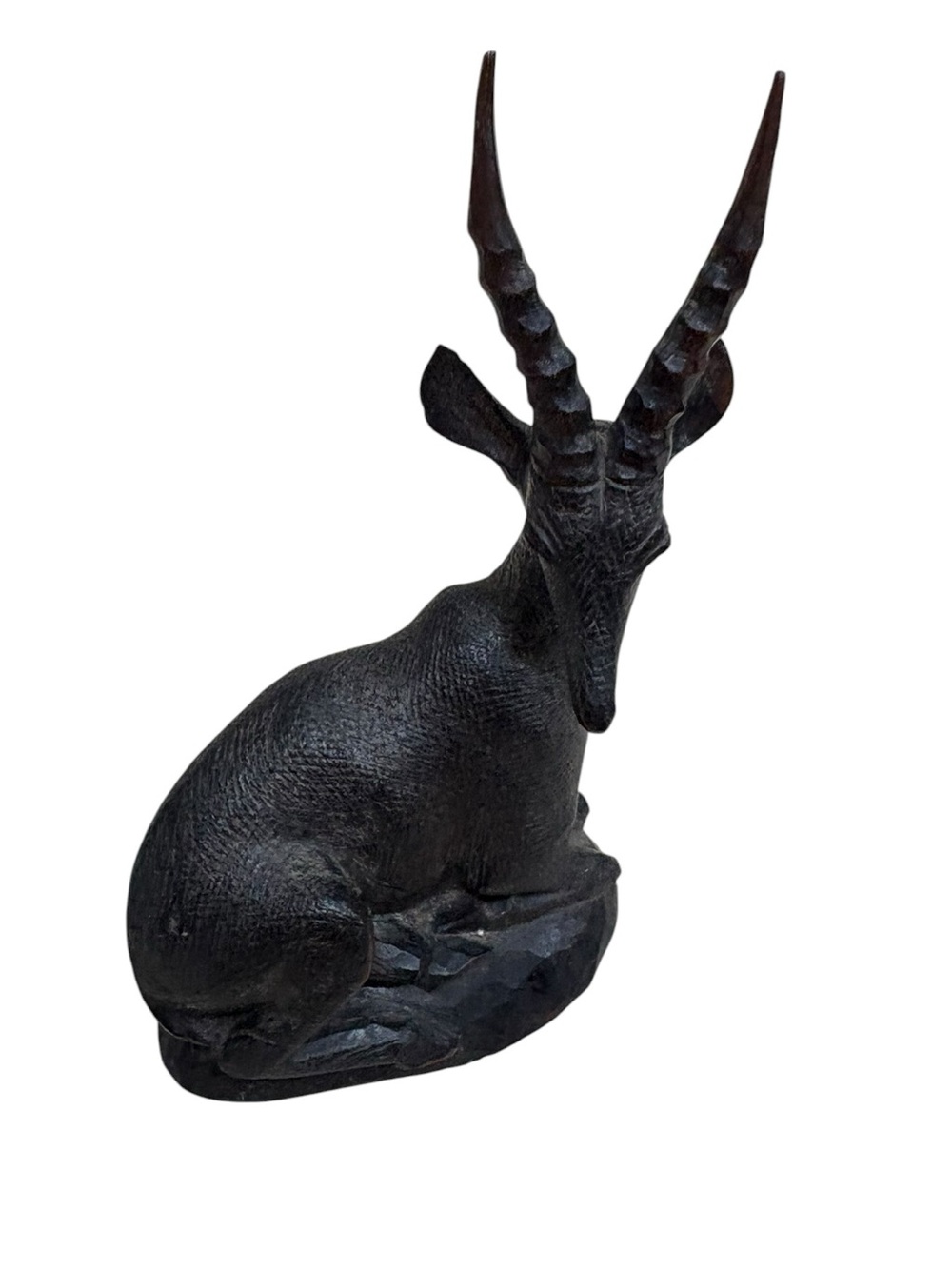 Vintage Handcarved Wooden Ebony African Antelope Gazelle Figurine Sculpture - Picture 8 of 11